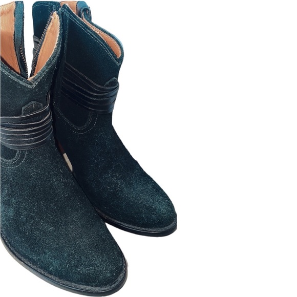 Lucchese Robyn Feather Boots Black Sz 10 B EUC Boho Style Suede Leather - Picture 6 of 9